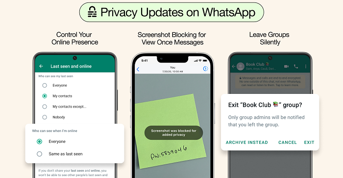 WhatsApp Adds New Privacy Tools, Including Online Activity Controls and the Ability to Silently Leave Group Chats