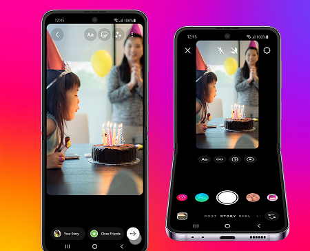 Instagram Launches New Hands-Free Recording Support for Samsung Flip Phones