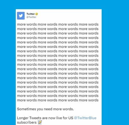 Twitter Blue Subscribers Can Now Post Tweets Up to 4,000 Characters Long