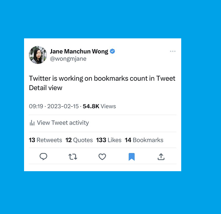 Twitter Adds Tweet Bookmark Count to Details View