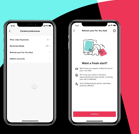 TikTok Will Now Enable You to Start Over in the App by Refreshing Your Algorithmic Recommendations