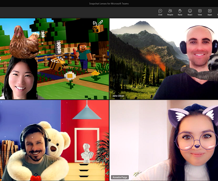 Microsoft Integrates Snapchat Lenses into Teams for More Fun in Virtual Meetings