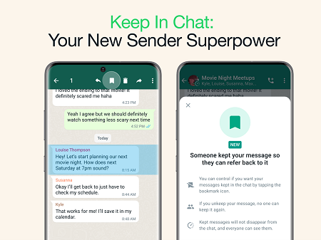 WhatsApp Adds New Option for Users to Keep Disappearing Messages